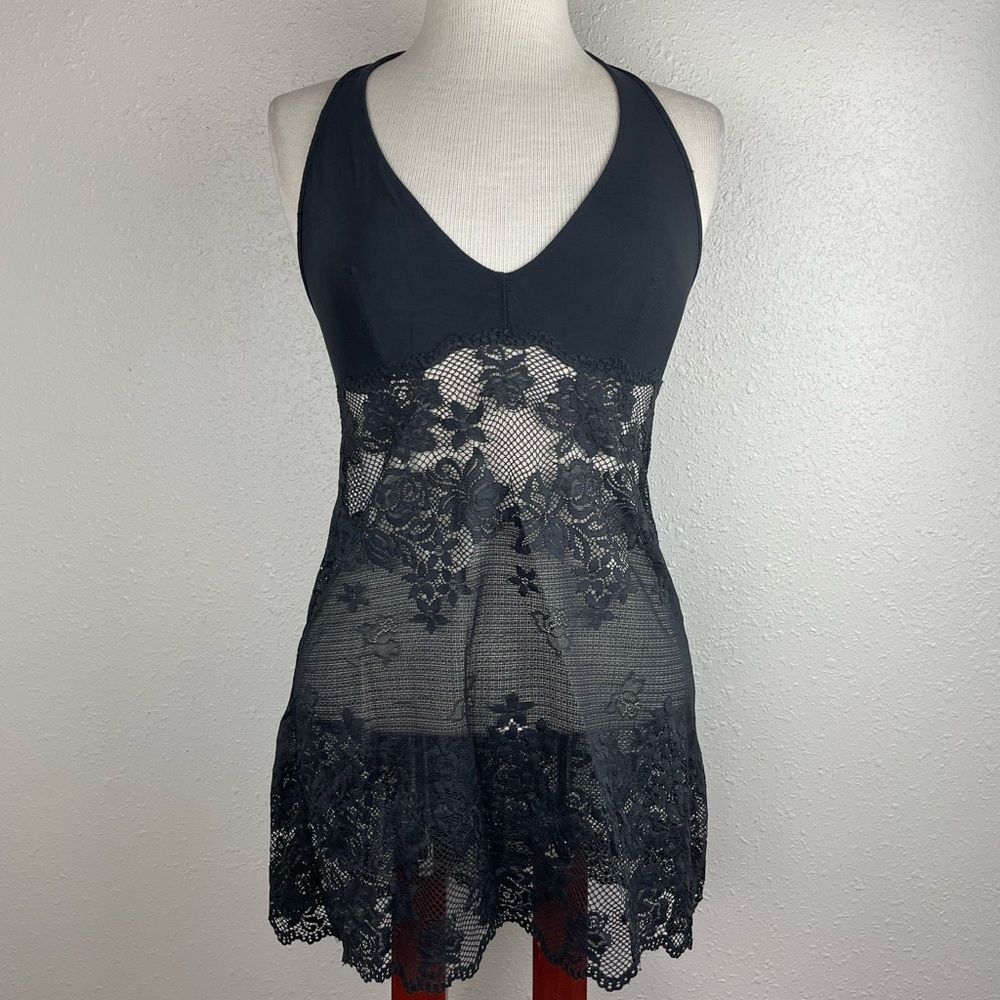 Victoria Secret Black Lace Nightie Size S EUC